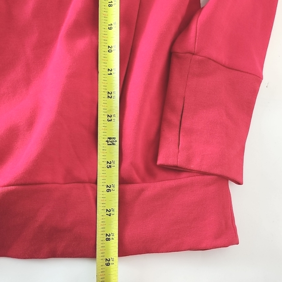 NWT Fabletics red sweatshirt top, zip back, thumb holes, sz XL - Picture 10 of 10